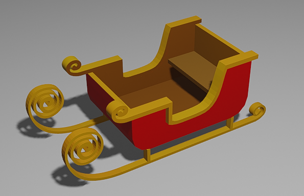 Low Poly Christmas Sleigh preview image 1